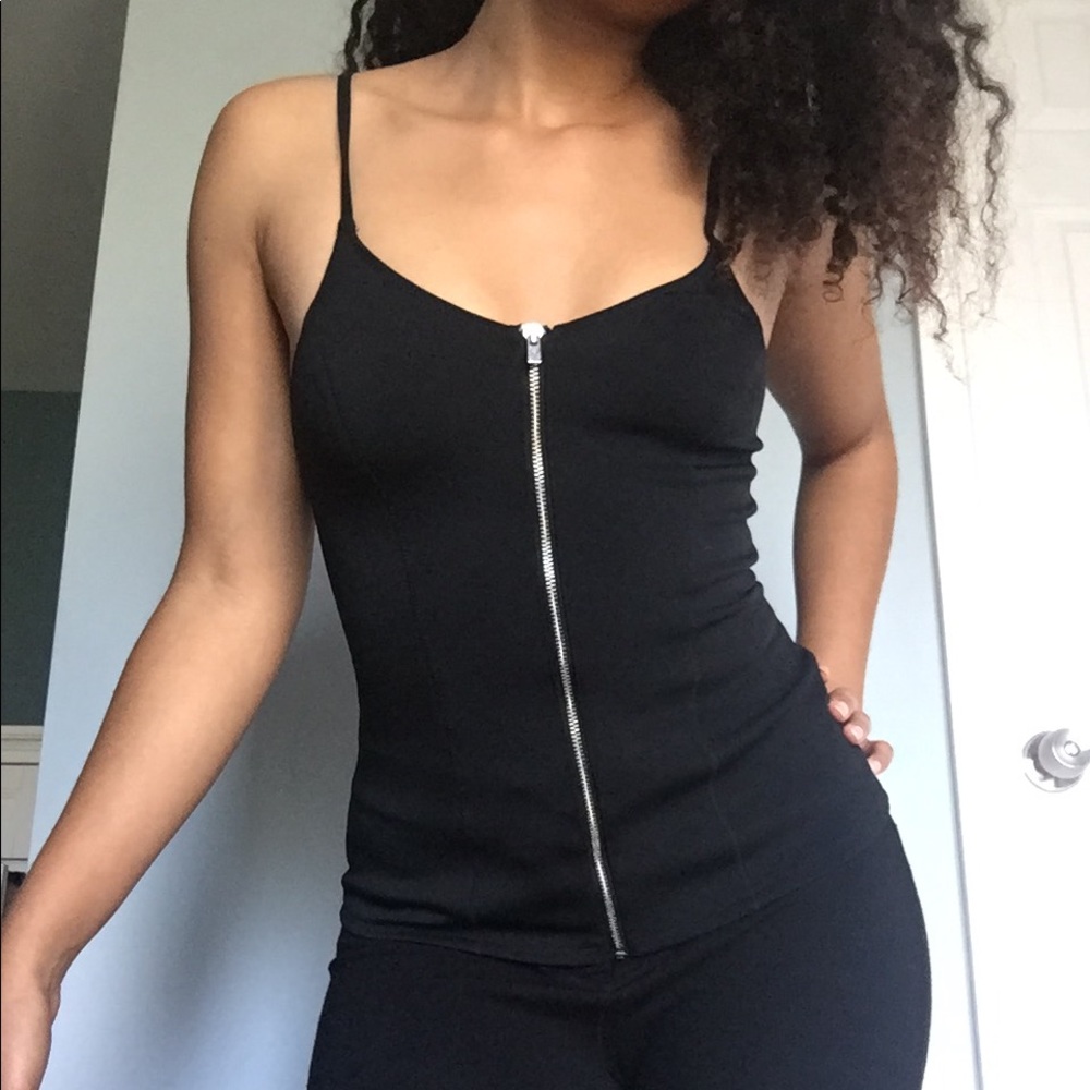 Black Cami with Zipper